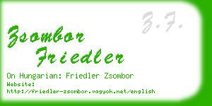 zsombor friedler business card